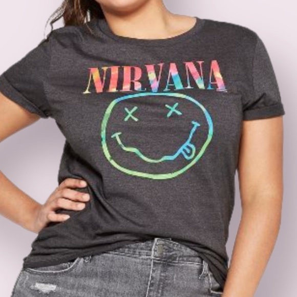 Nirvana Smile Short Sleeve T-shirt Tie Dye Graphic Rock Goth Hippie Retro Grunge - Picture 11 of 12